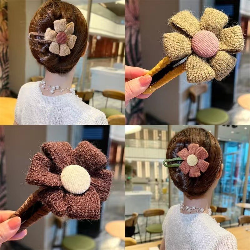 Large Cloth Flower Hairpin – High-End Mori Style Hair Clip for Elegant Updos & Back-of-Head Styling