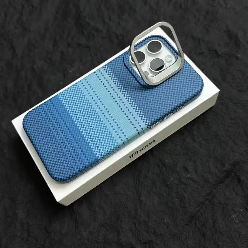 Woven Pattern Autumn & Winter Solid Color Drop-Resistant iPhone Case