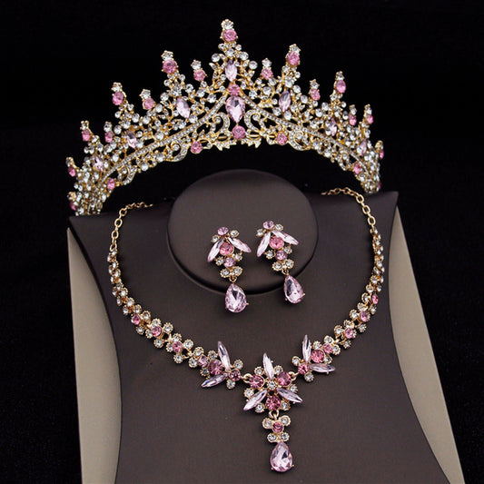 Royal Queen Bridal Jewelry Set – Luxury Wedding Tiara & Earrings Necklace Set for Women
