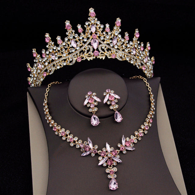 Royal Queen Bridal Jewelry Set – Luxury Wedding Tiara & Earrings Necklace Set for Women