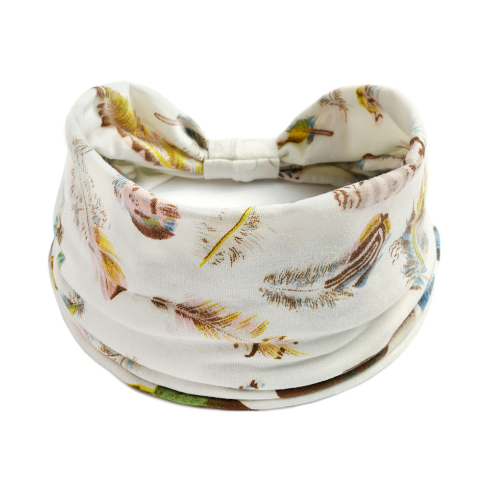 Bohemian Yoga Sports Headband – Cashew Print, Sweat-Absorbent & Non-Slip Elastic Hairband