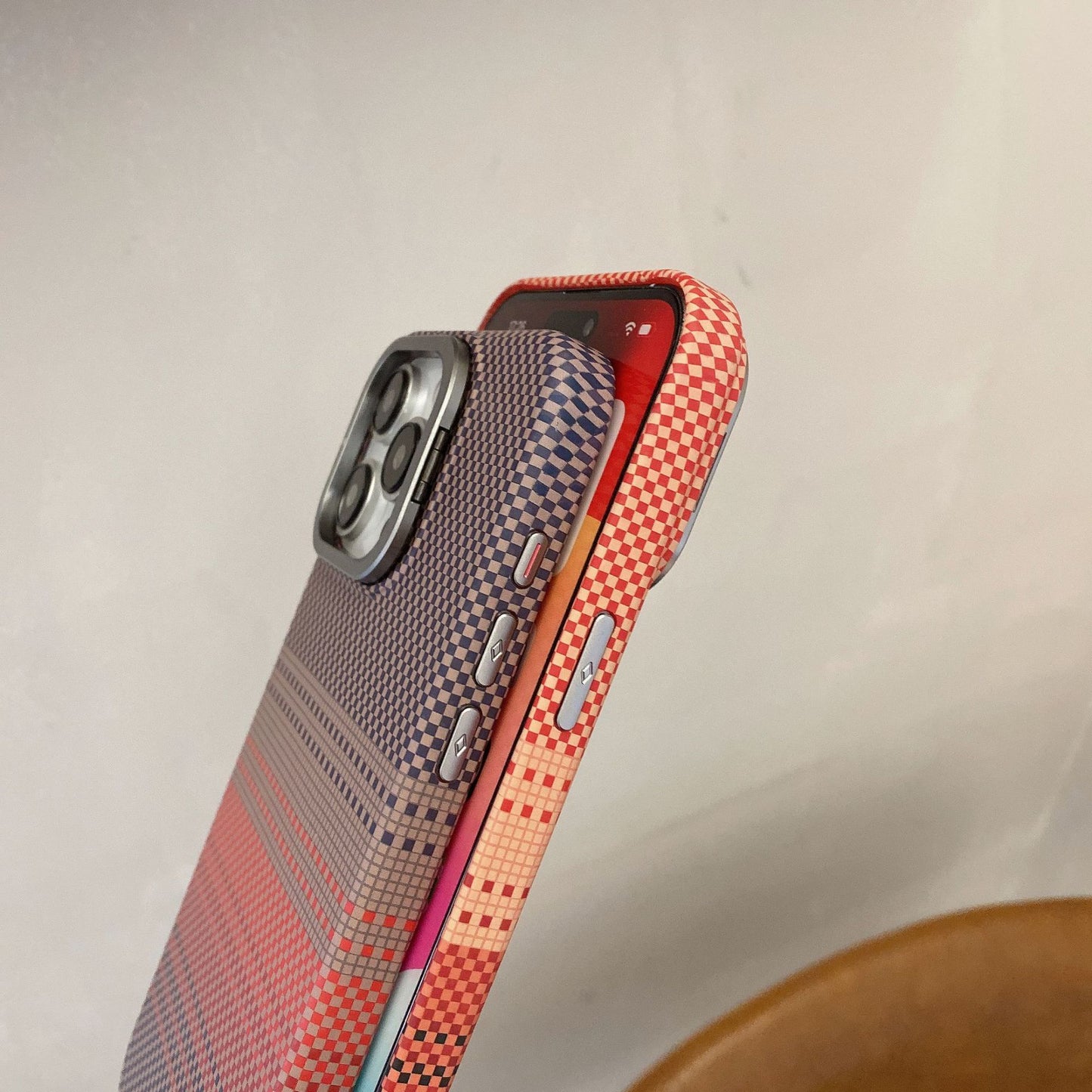 Magnetic iPhone Case with Metal Lens Holder – Protective Shockproof Phone Cover