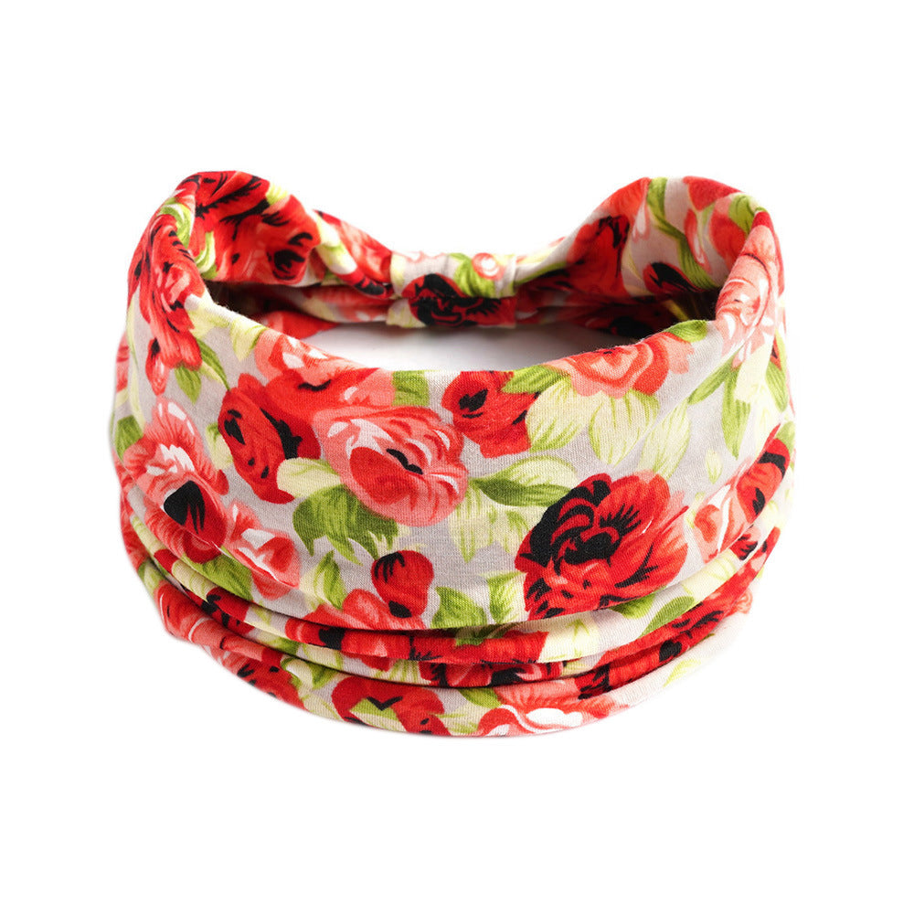 Bohemian Yoga Sports Headband – Cashew Print, Sweat-Absorbent & Non-Slip Elastic Hairband