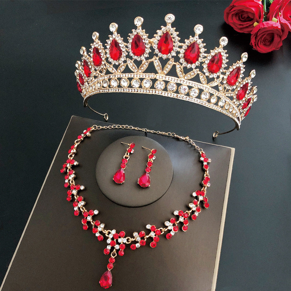 Royal Queen Bridal Jewelry Set – Luxury Wedding Tiara & Earrings Necklace Set for Women