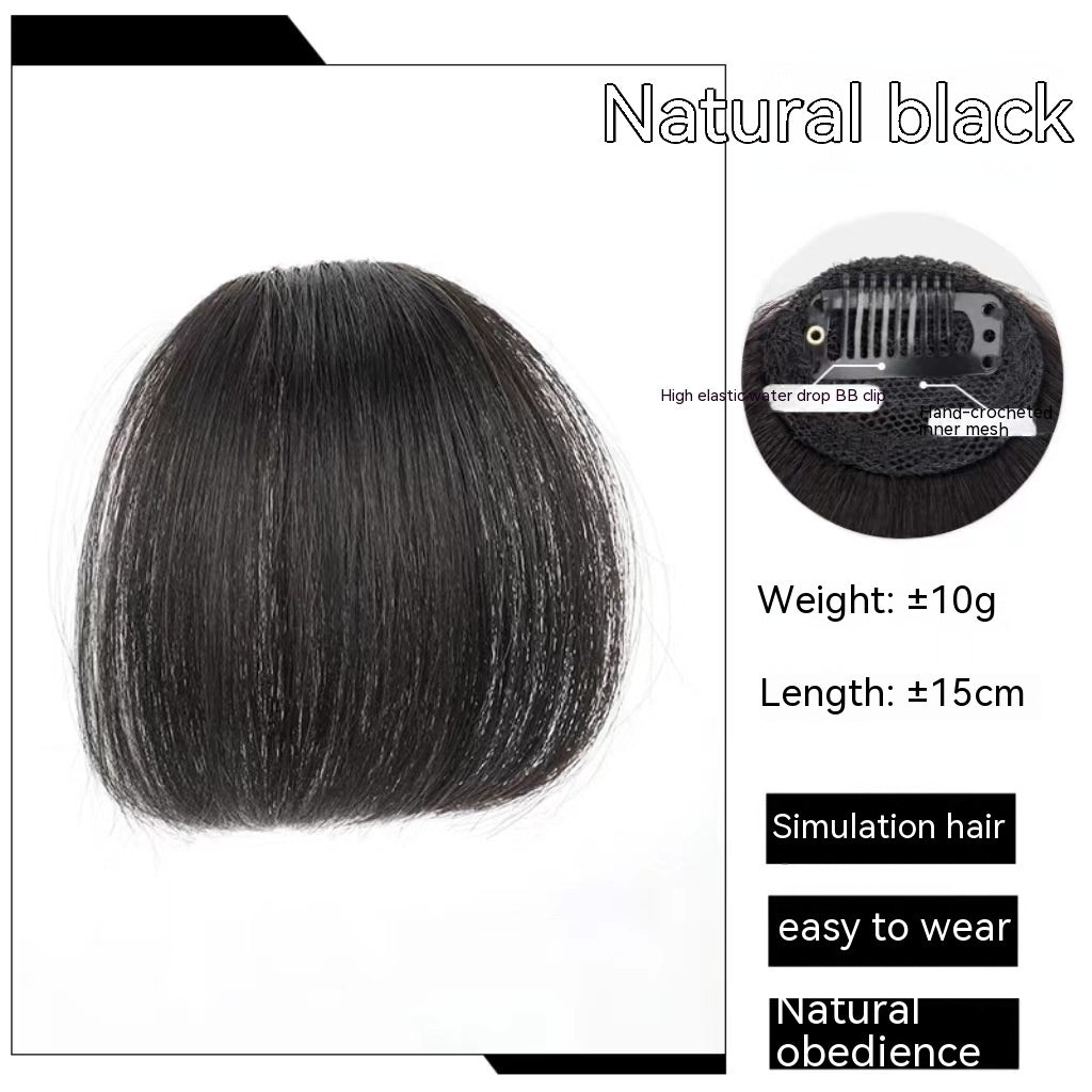 Natural Straight Bangs Hairpiece – Seamless Invisible Clip-In Fringe Wig